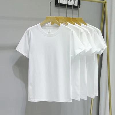 Men's & Women's Seamless Heavyweight CVC Cotton Short Sleeve T-shirt - Solid White