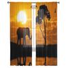 Silhouette Of Elephant Luxurious Chiffon Sheer Curtains for Living Room Bedroom Decoration Window Voiles Tulle Curtain