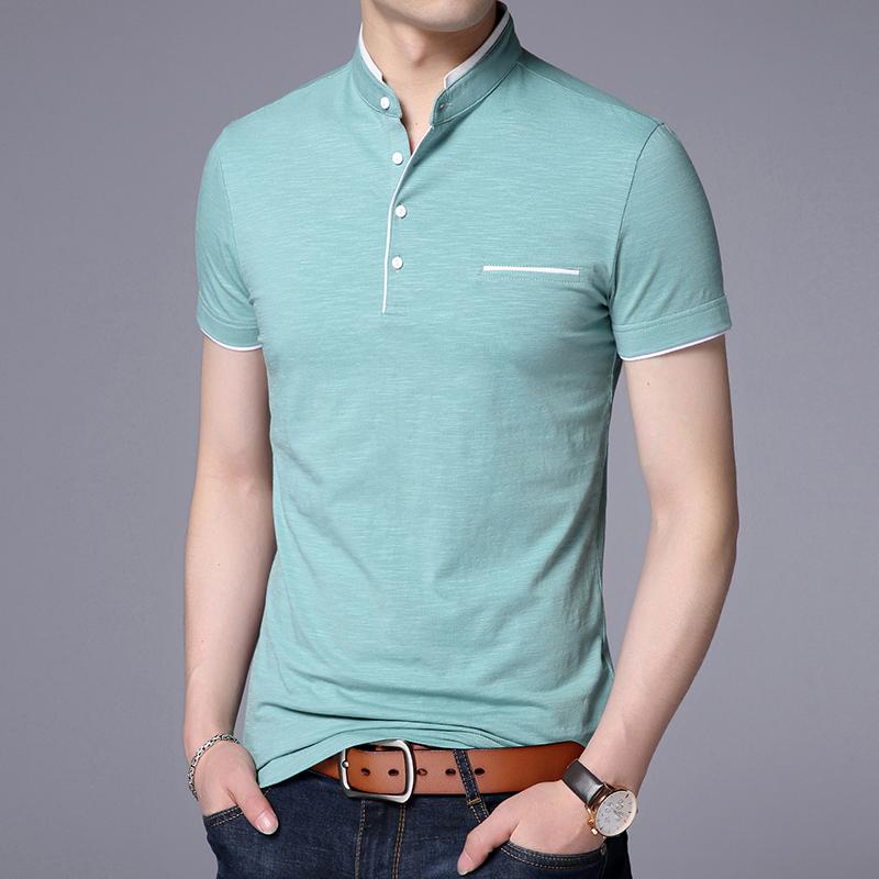 2026 New Fashion Brand Polo Shirt Men's Summer Mandarin Collar Slim Fit Solid Color Button Breathable Polos Casual Men Clothing
