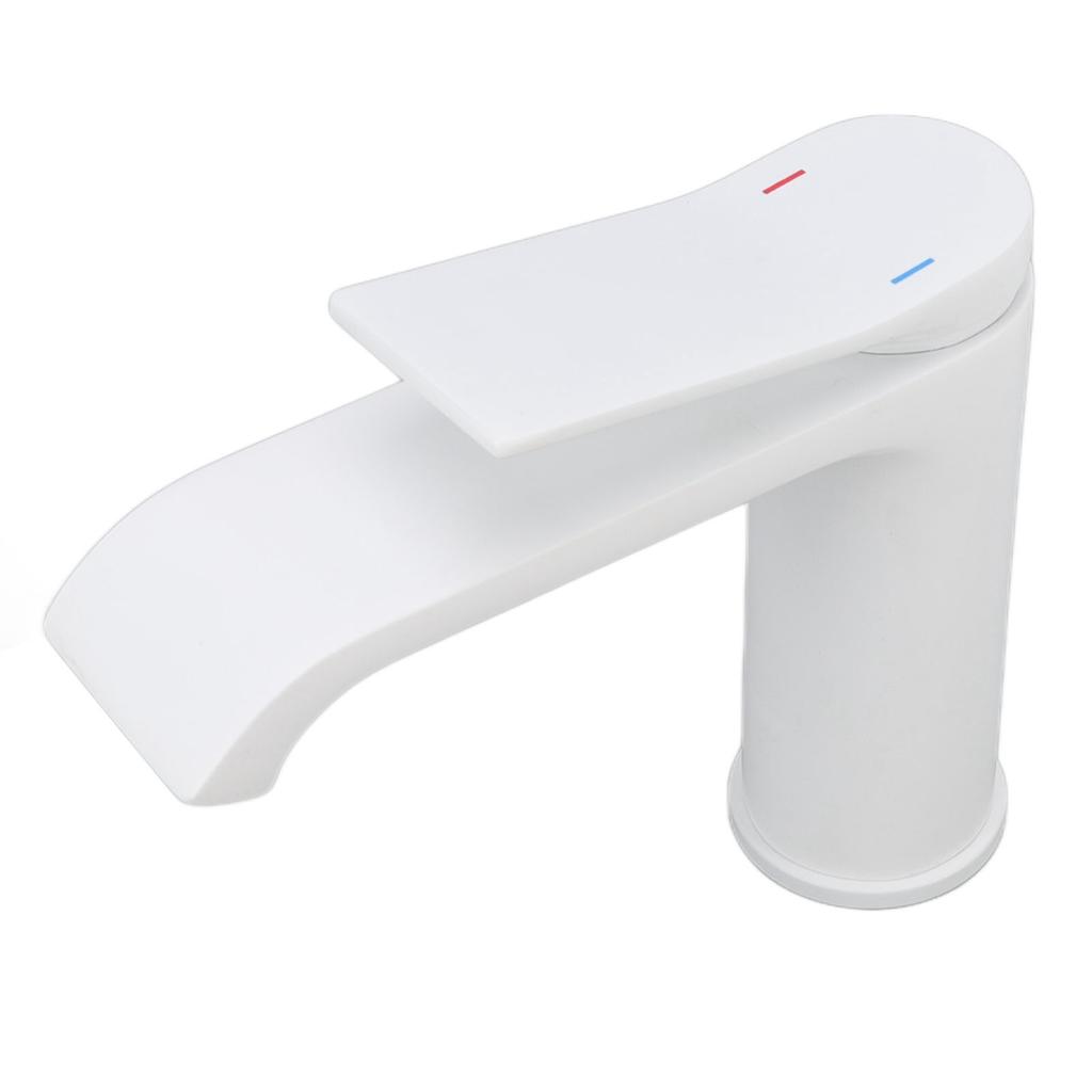 Spültischarmatur G1/2 Gewinde Heiß Kalt Wasserhahn Weiß Auslaufsicher Korrosionsbeständig Badezimmerspüle