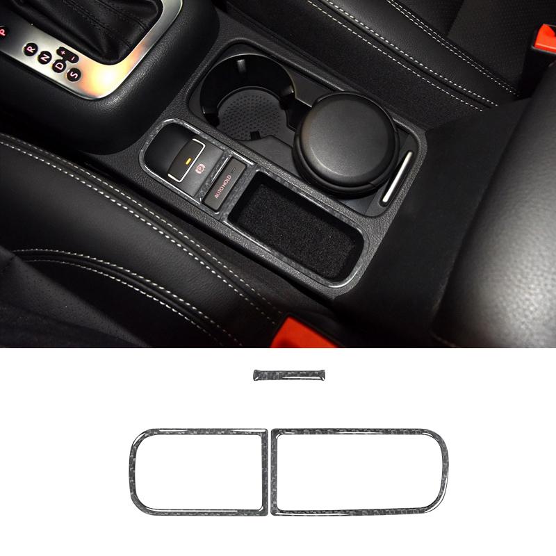 Real Carbon Fiber Car Central Electronic Parking Brake Frame Decoration Sticker For Volkswagen Tiguan 2013-2017 Car Accessories