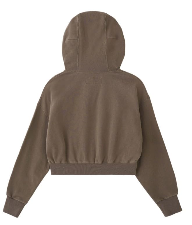 x Russell Cropped Hoodie 105251012008 Brown Medium X-girl Zip-Up