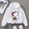 Snoopy children's hooded sweatshirt for boys, girls, casual top with cartoon print, long sleeve, autumn/winter collection