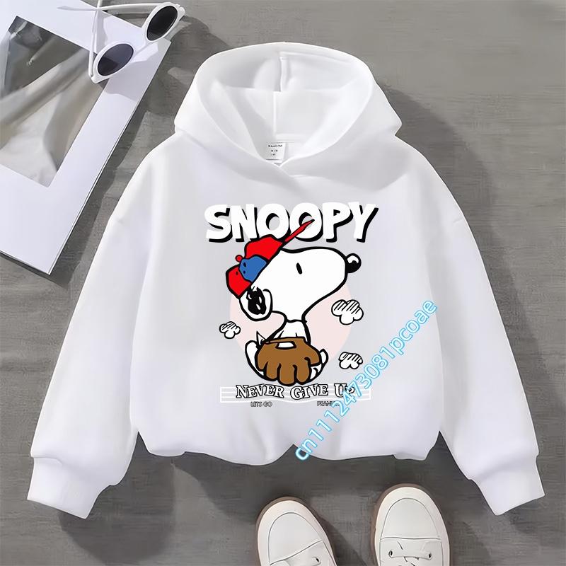 Snoopy children's hooded sweatshirt for boys, girls, casual top with cartoon print, long sleeve, autumn/winter collection