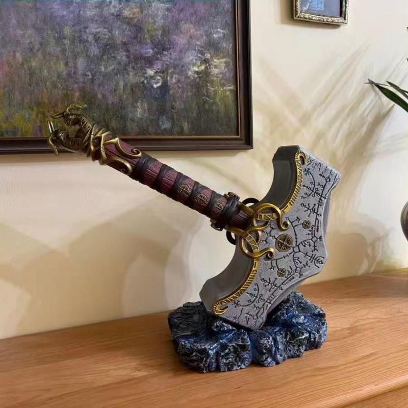 Cosplay 1/1 War God 5 Hammer Of Thor Full Metal Mjollnir Axe Model Display Avengers Endgame Movie props home decor ornament gift