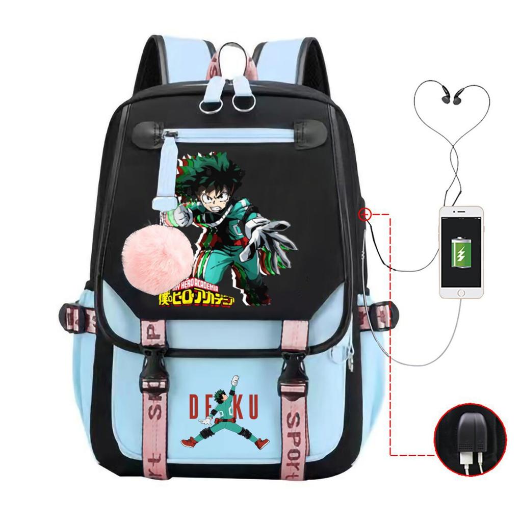 Teen Trend Animation Schoolbag Korean Version Backpack Male New Contrasting Color Simple Middle School Student Backpack