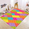 Color Lattice Carpet Squares 3D Printing Bedroom Living Room Hallway Long Strip Anti-slip Area Rug Sofa Doormat Home Mats Decor