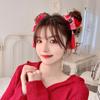 Bowknot Tassel Girls Children's Headwear Plush Hair Rope Duckbill Clip New Year Hair Accessories