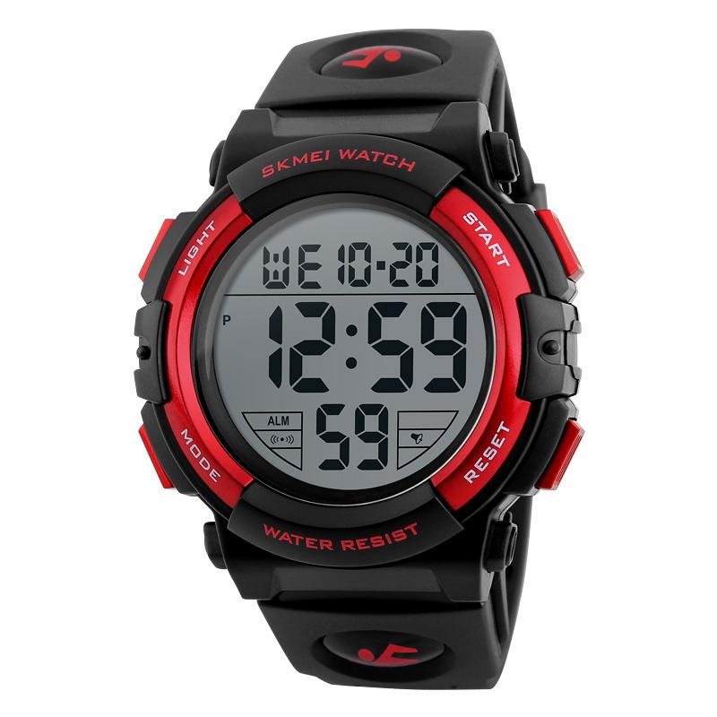 Jyullieoseu Skmei Große Zahlen Runde Urethan Sport Digitale Uhr 1258