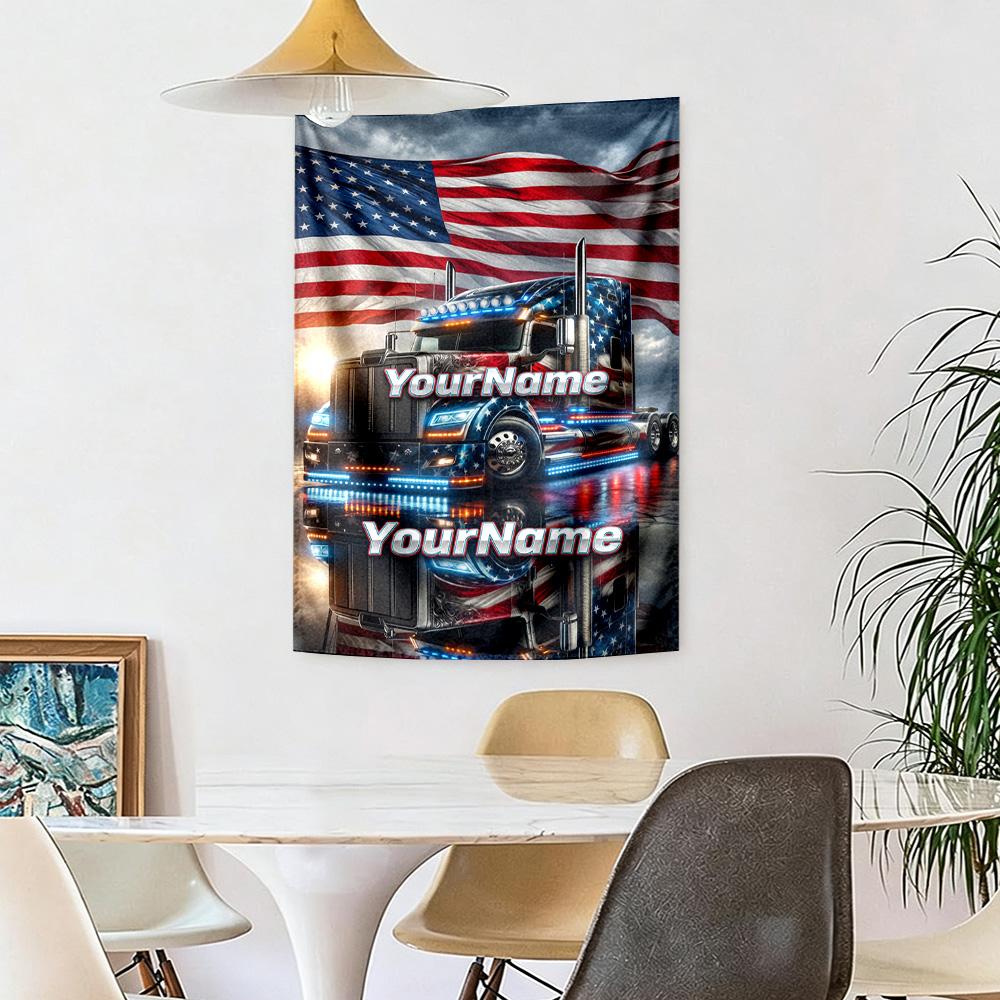 Kw Heavy Trucks Custom Your Name Wall Decor Tapestry Art For Pet Memorial Birthdaywedding Party Backdrop Family Gift