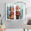 2pcs,2D plane printing Curtains Roller Blinds Grandmother and Grandfather Love Story Durable 100% Polyester Fabric (without rod)