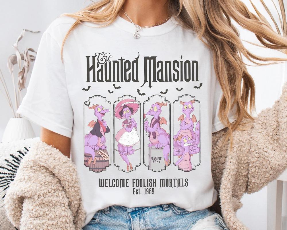 Figment Epcot Funny Halloween Shirt Vintage Disney Halloween Haunted Mansion Shirt Welcome Foolish Mortals