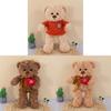Bear Sweater Plush Toy Heart Meet Stuffed Animal Hug Birthday Decoration Gift
