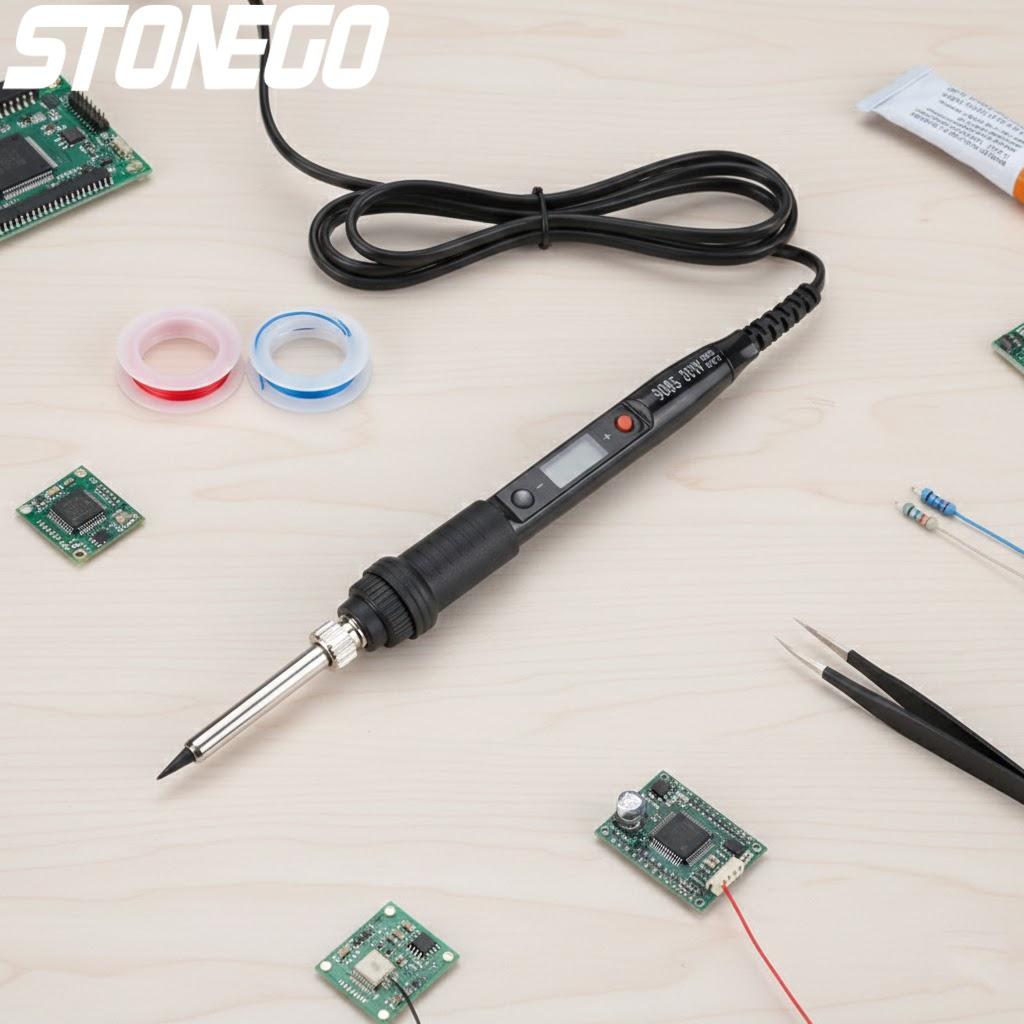 80W Adjustable Temperature Electric Soldering Iron LCD Display Repair Tool Welding Kit 110V 220V