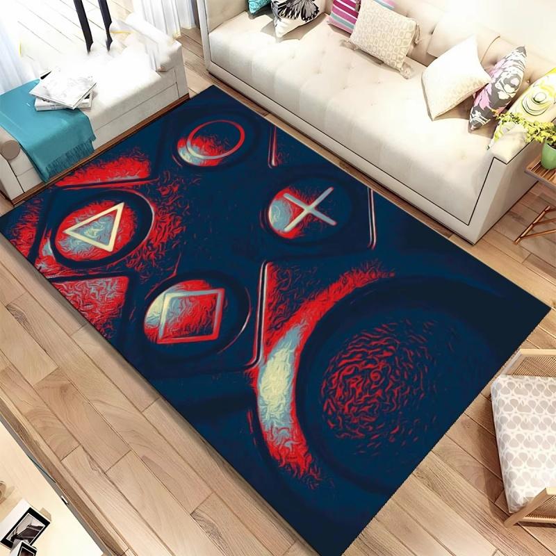 Desenho animado jogo gamer gamepad tapete tapete para sala de estar quarto decoração de casa, tapete de chão antiderrapante decoração sala de jogos infantil sofá capacho