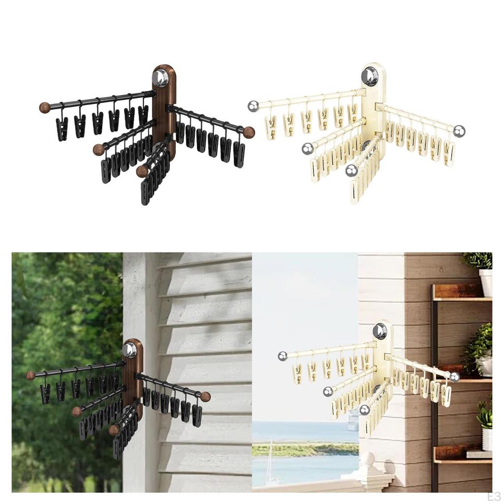 Suction Cup Clothes Rack Foldable or Hanging Laundry Wall Mounted Sock Hanger with