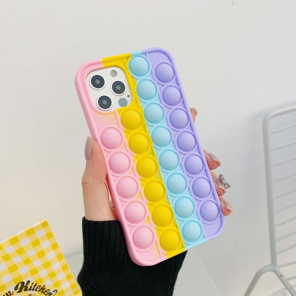  Reliver Stress Toys  Phone Case For  8/XR/11/12 Push Bubble