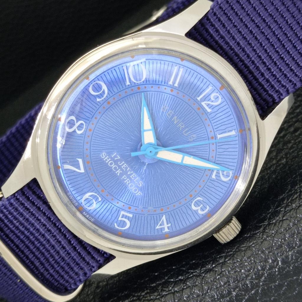 

ШВЕЙЦАРСКИЕ МУЖСКИЕ ВИНТАЖНЫЕ ЧАСЫ BENRUS С РУЧНЫМ ЗАВОДОМ, ЦИФЕРБЛАТОМ СИНЕГО ЦВЕТА a500434-2 R151c-a500434