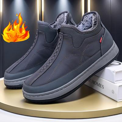 Nuevas botas de nieve para hombre, zapatos de invierno de algodón, cómodos, de terciopelo y gruesos, simples, originales, de moda, para exteriores, impermeables, informales