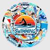 50 Waterproof Swimming Graffiti Stickers for Skateboards, Phone Cases, and Luggage – DIY Sports Personality Design