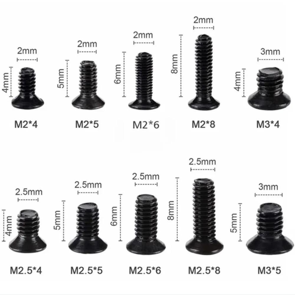 M2 M3 Screw Set KM2 Machine Laptop Screw Flat Head Phillips Drive Accessories for Repair Computer Electronic Laptop Screws Kit
