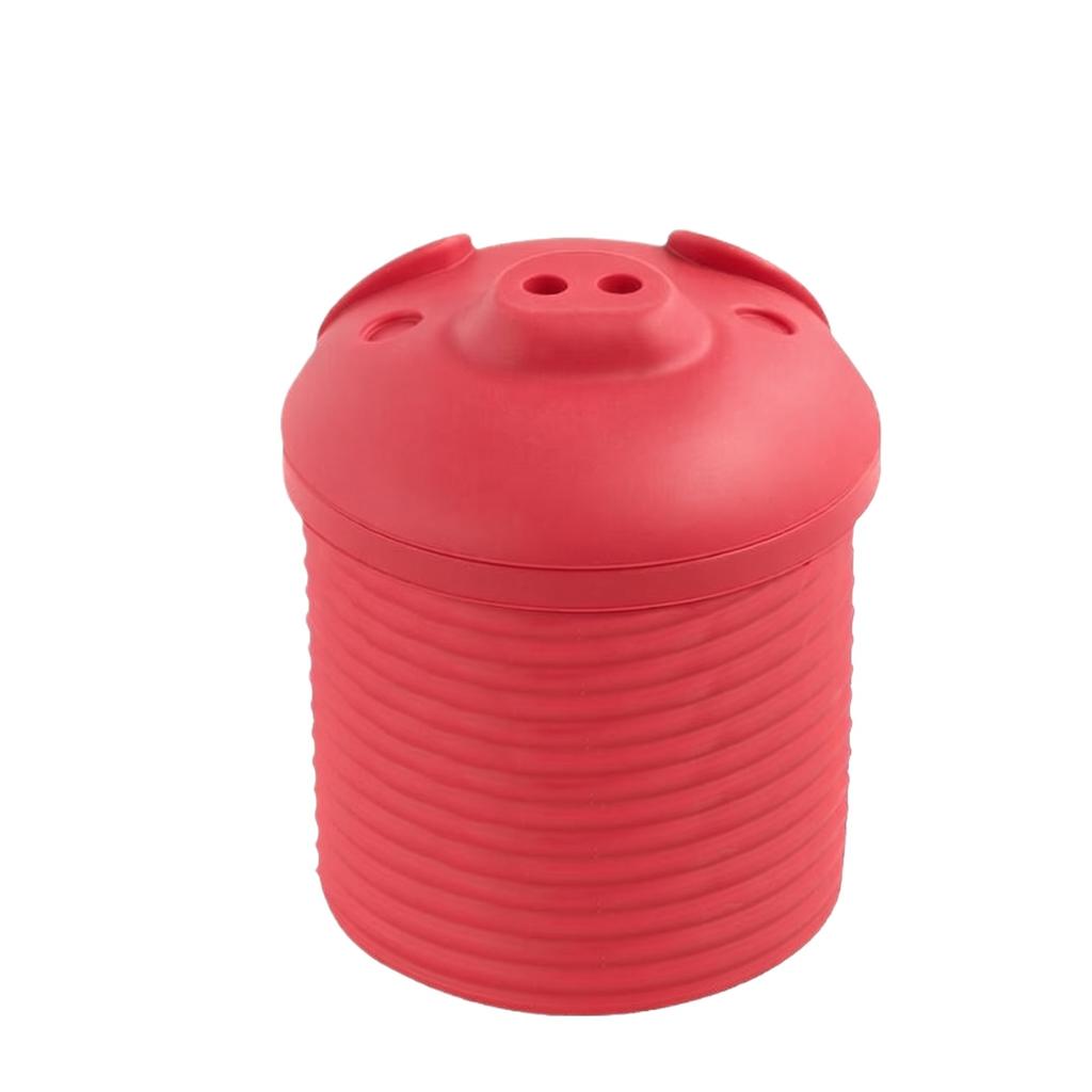 Silicone Bacon Grease Container with Pig Design Lid Grease Storage Jar for Cooking Oil and Bacon Fat Collection Kitchen Accessory