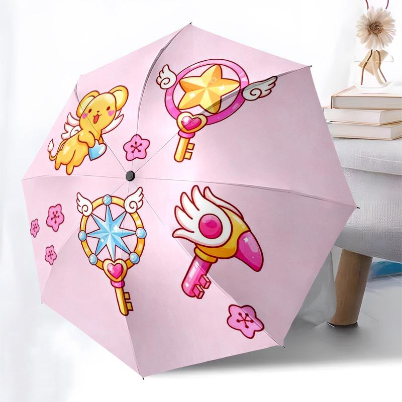 1 Stück Süßer Kawaii Automatischer Faltregenschirm, Robuster 8-Rippen-Eisenrahmen, Geeignet für Reisen, Täglichen Gebrauch, Geburtstag, Dekorationsgeschenk 28