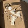 8 Colors Halter Ribbed High Leg Cut Bikini Female Swimsuit Women Swimwear Two-pieces Bikini set Bather Bathing Suit Swim