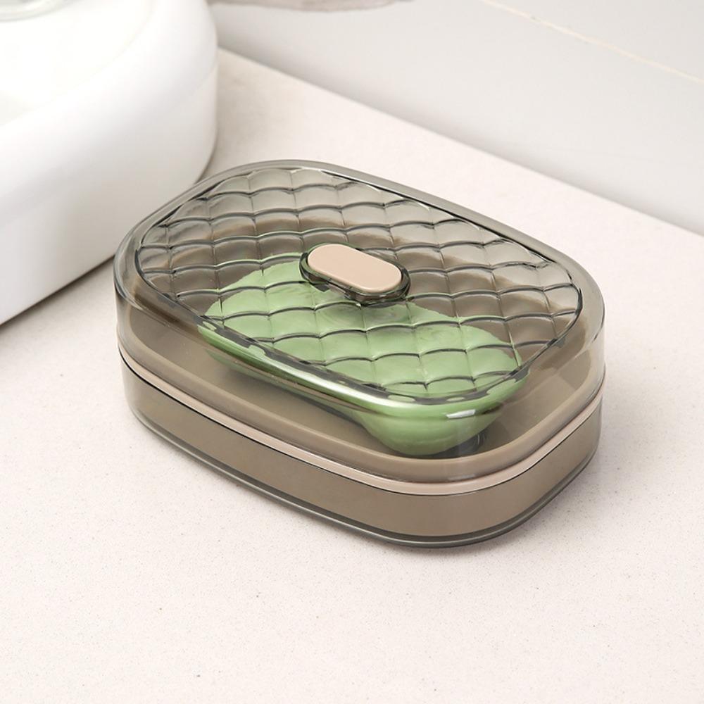 

Plastic Soap Storage Rack Double Drain Soap Container Daily Use Soap Tray Bathroom