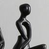 3 szt. Rzeźba do czytania z żywicy, Statua siedzącego myśliciela, Abstrakcyjna figurka kobiety na półkę na książki do domu, biura, salonu, półki, dekoracja biurka