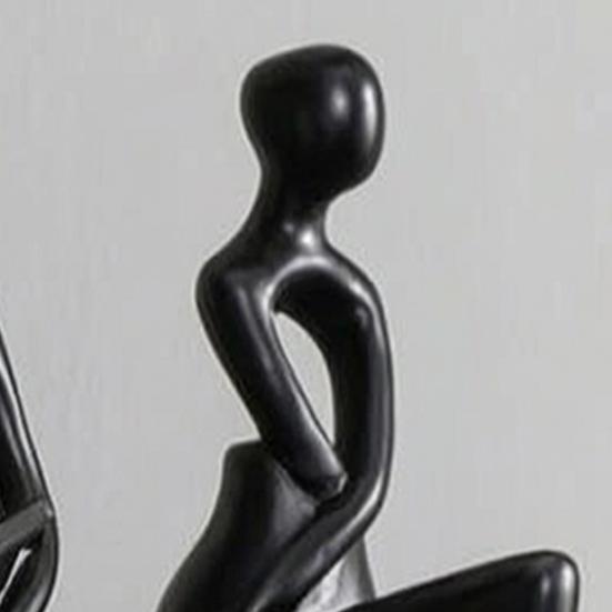 3 szt. Rzeźba do czytania z żywicy, Statua siedzącego myśliciela, Abstrakcyjna figurka kobiety na półkę na książki do domu, biura, salonu, półki, dekoracja biurka