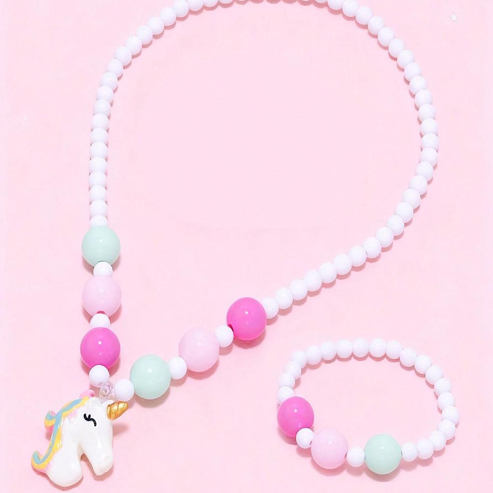 Набор: Ожерелье и Браслет  Принцесса Единорог  для Девочек - Осенне-Зимняя Коллекция