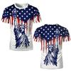 T-shirt Stile Bandiera Americana Retro Stampa 3D Estate Aquila Cuore Grafica Tee Street Unisex Sportivo Casual Traspirante Manica Corta