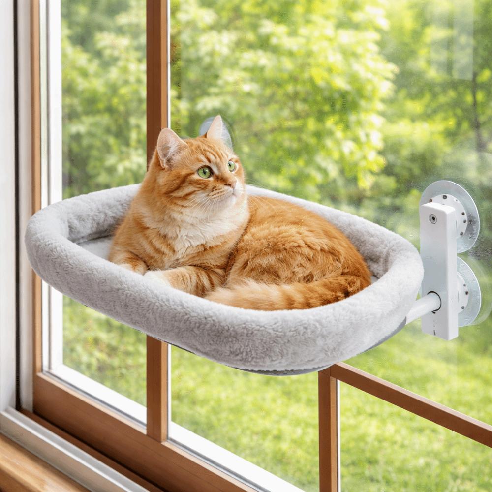 No-punching Suction Cup Cat Nest Comfortable Pet Hanging Bed Cat Desk Hammock Balcony