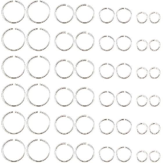 DICOSMETIC 80Pcs 4 Sizes Open Sterling Silver Jump Rings 2/2.5/4/5mm Metal Connector Rings for DIY Crafts Jewelry Making and Repair 2/2.5/4/5mm