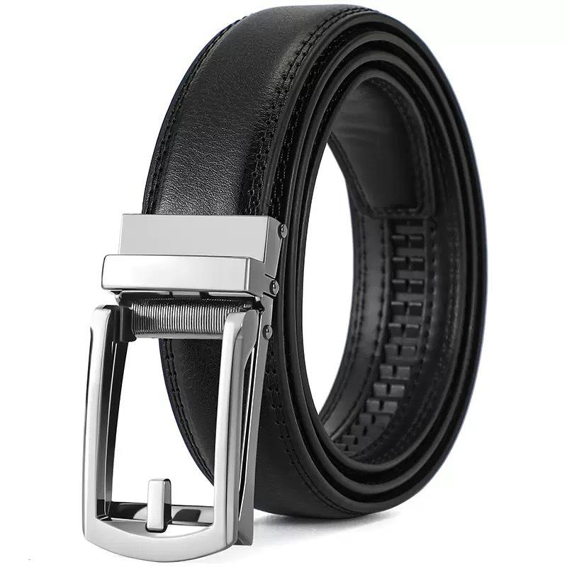 Men's High-End Faux Leather Belt with Automatic Buckle, 3.2cm Wide - Fashionable Business Style