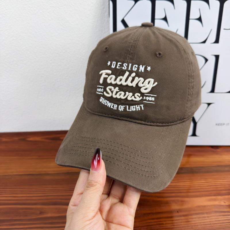 American college style letter embroidery soft top baseball cap women's new spring and summer versatile sunshade cap