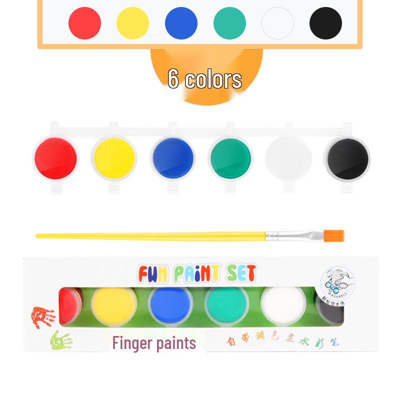 Kids 12-Color Washable Finger Painting Set for Kindergarten