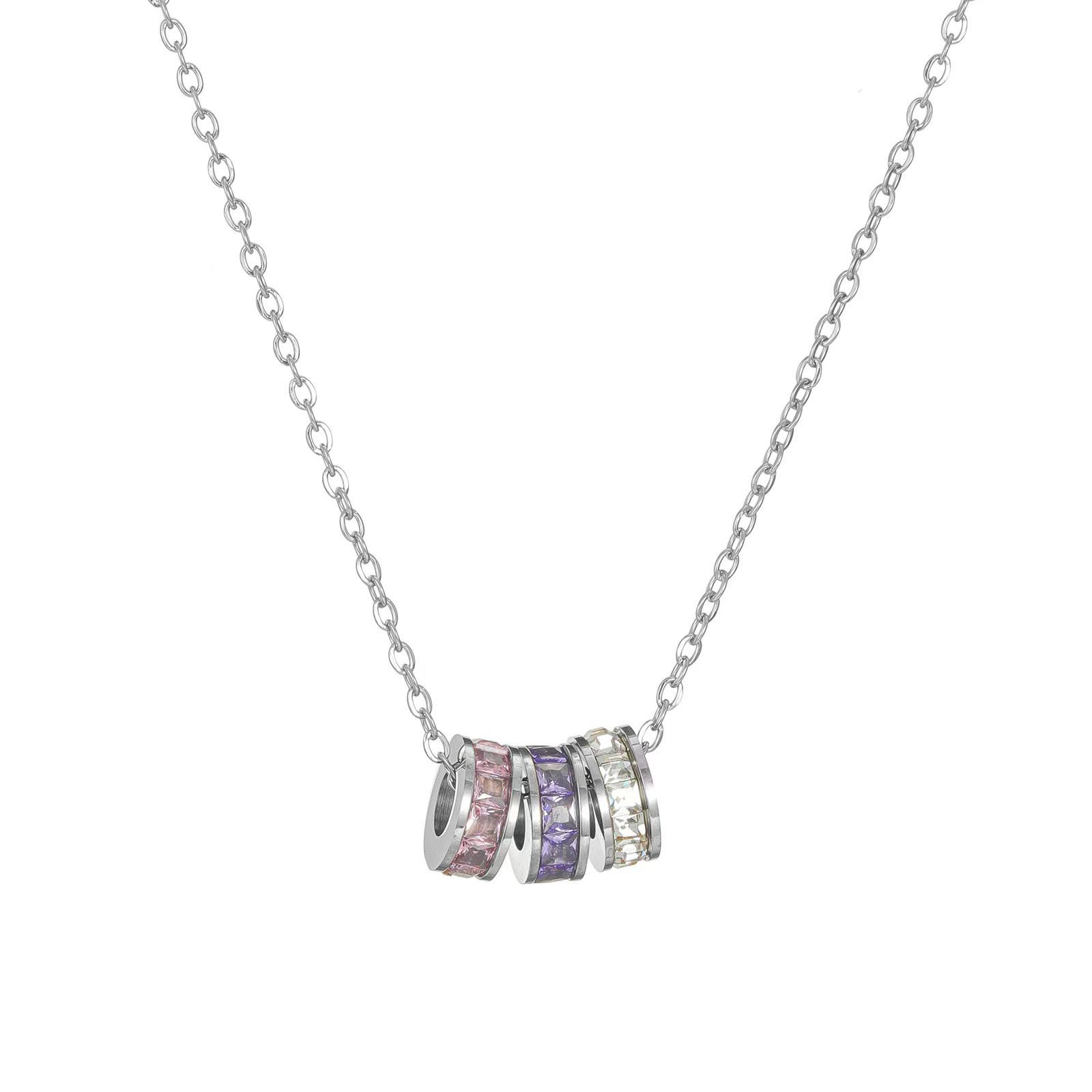 Three-in-One Ice Crystal Bracelet: Titanium Stainless Steel Charm Bracelet