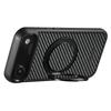 SUTENI G3 For iPhone 17 Air Magnetic Case Rotating Kickstand Carbon Fiber Texture Leather Phone Back Cover