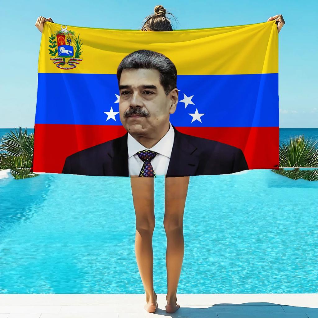 Venezuela flag Nicolás MADURO Moros Printed Beach Towel Absorbent Quick dry Soft Yoga Swimming Resort Towel