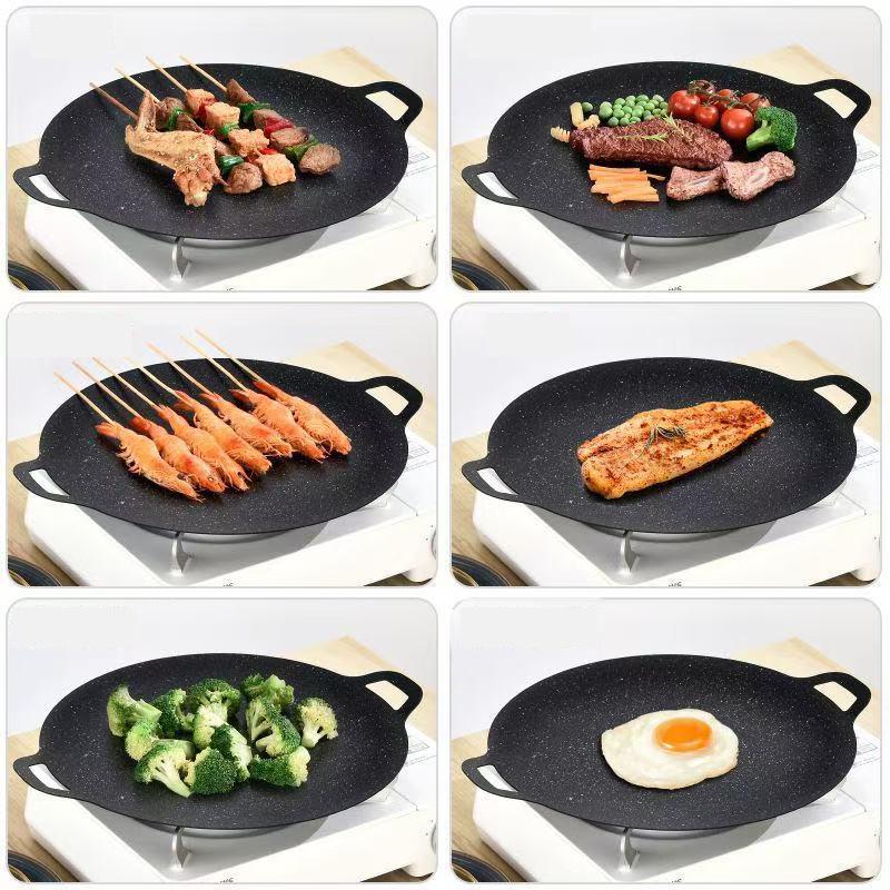 1Pcs Kitchen Non-Stick Pan 28/30/32/34/38Cm Korean Maifan Stone Bbq Grill Pan Outdoor Barbecue Pot