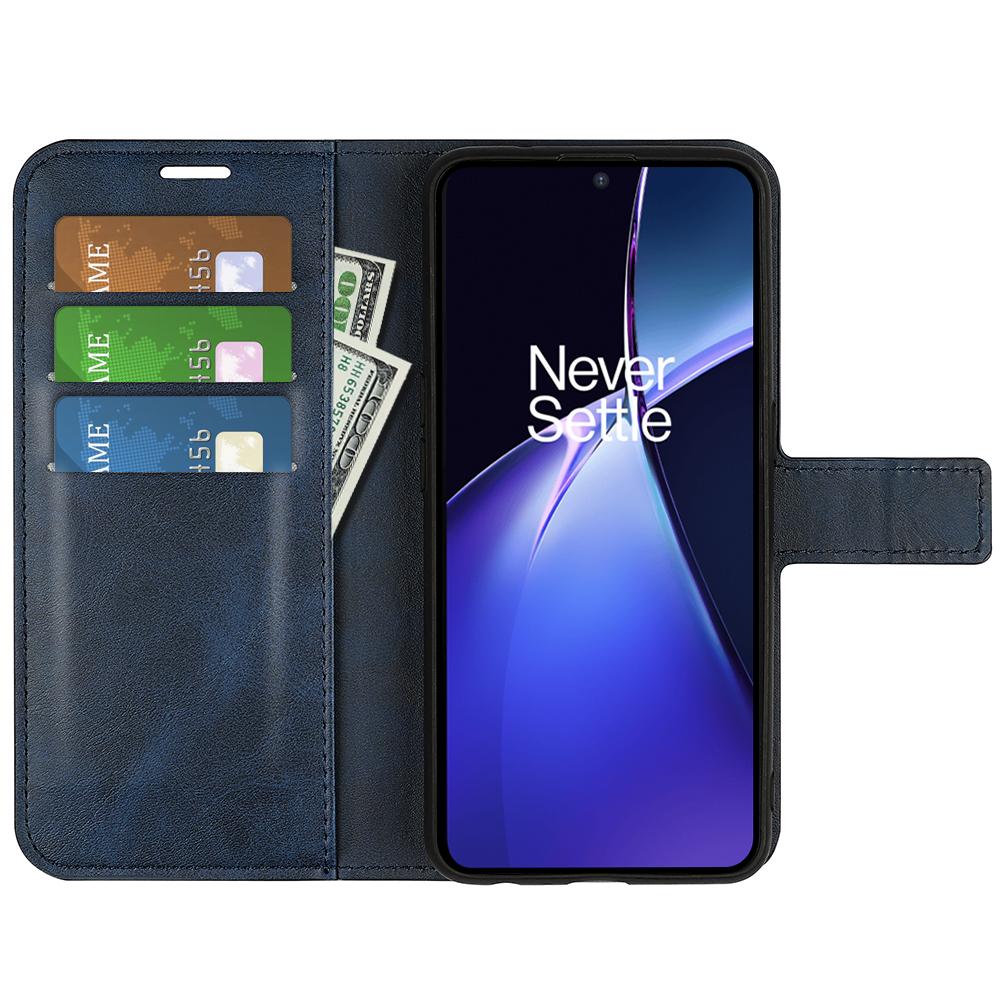 

For OnePlus Nord CE4 Lite 5G/Oppo K12x 5G (China) Case Calf Texture Leather Stand Phone Cover Blue