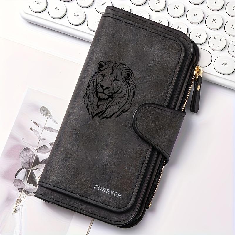 Exquisite Lion-head Men's Wallet, Suitable for Daily Commuting, Multi-functional Design, Essential for Travel, Sleek Appearance, Stylish and