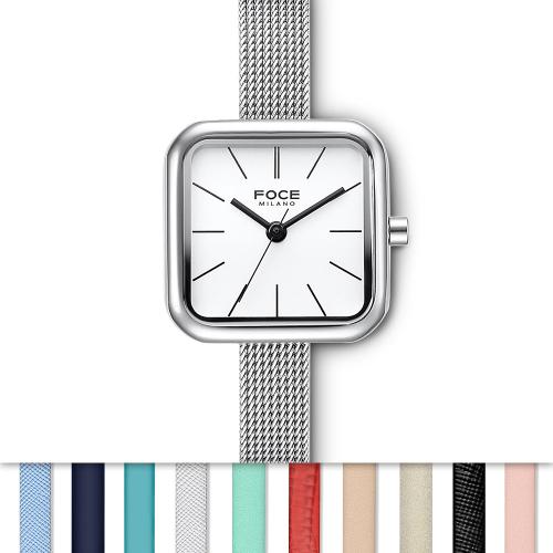 

[FOCE Lady] FOCE Lady Women s Macaron Watch Changeable Band FM2014WH White Saffiano Leather