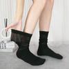 Summer Women's Thin Style Lace Socks, Ballet-style Combed Cotton Breathable Mid-calf Socks, Solid-colored Pile-up Socks