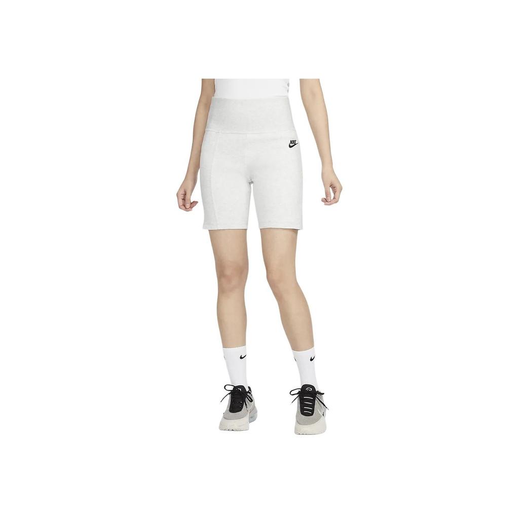 Nike Sportswear Tech Fleece Logo Print Slim High-Waisted Cycling Pants Women bottoms White FN2521-013