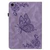 For Samsung Galaxy Tab A11+ Case Butterfly Flower Imprint PU Leather Tablet Cover with Card Slots