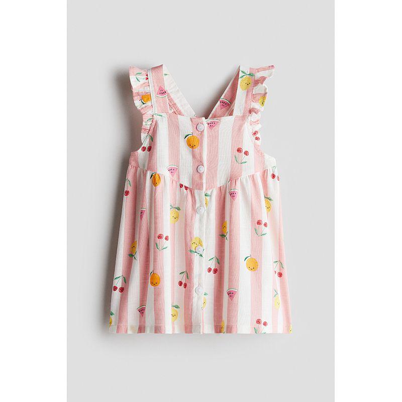 

HM Детская одежда Платье для девочки 2025 Лето Новое поступление Западный стиль Рюши Принт Хлопок Платье принцессы 1123540