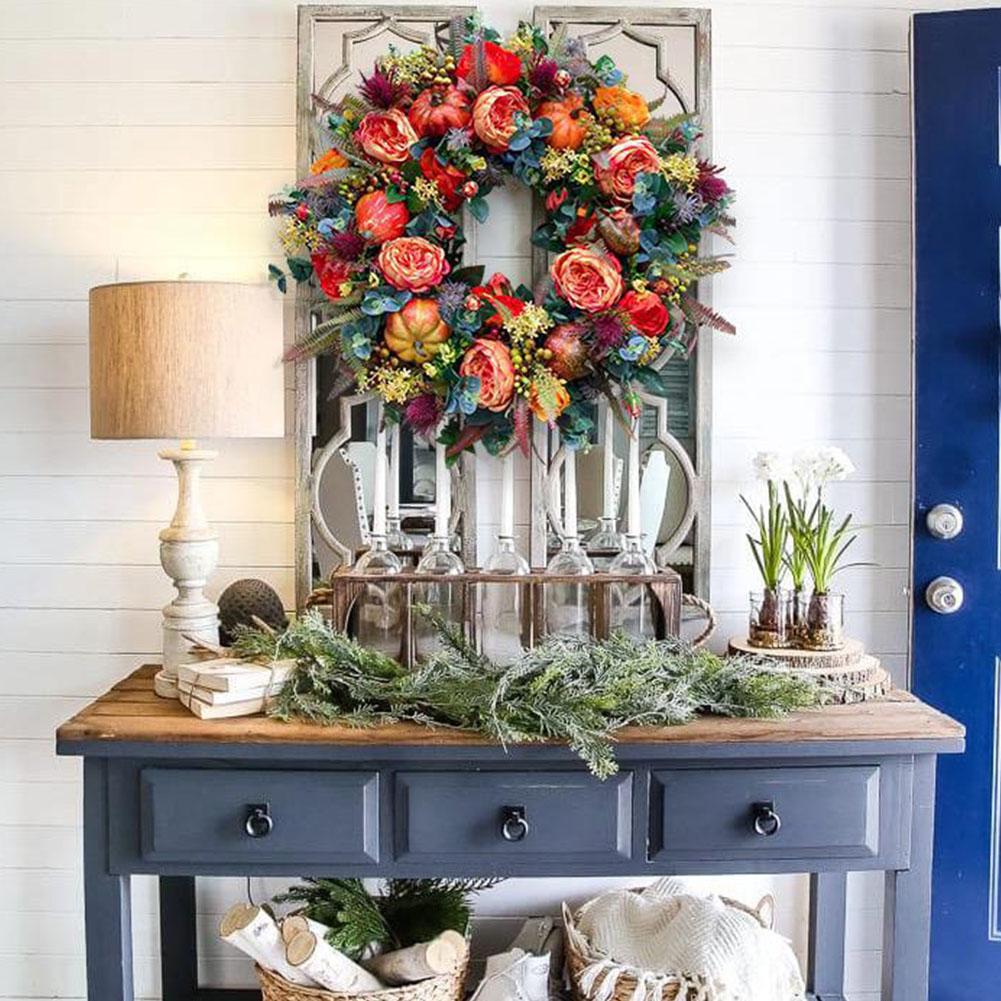 Decoration Wreath Fall Peony Pumpkin Sunflowe for Front Door Festival Celebration Diy Christmas Home Decoration